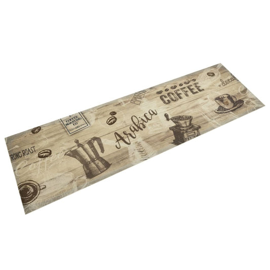 Tapis de Cuisine Lavable Marron Café 45x150 cm Velours