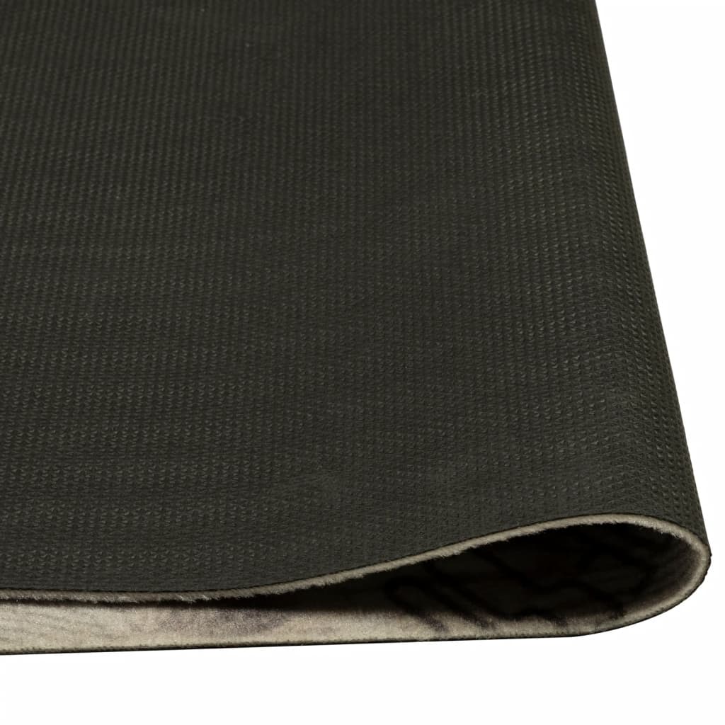 Tapis de cuisine lavable gris café 45x150 cm velours