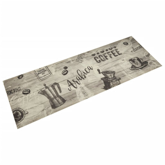 Tapis de Cuisine Lavable Gris Café 60x180 cm Velours