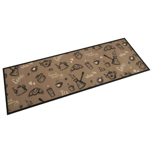 Tapis de Cuisine Lavable Matin Marron 60x180 cm Velours