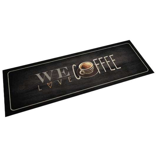 Tapis de cuisine lavable café 60x180 cm velours