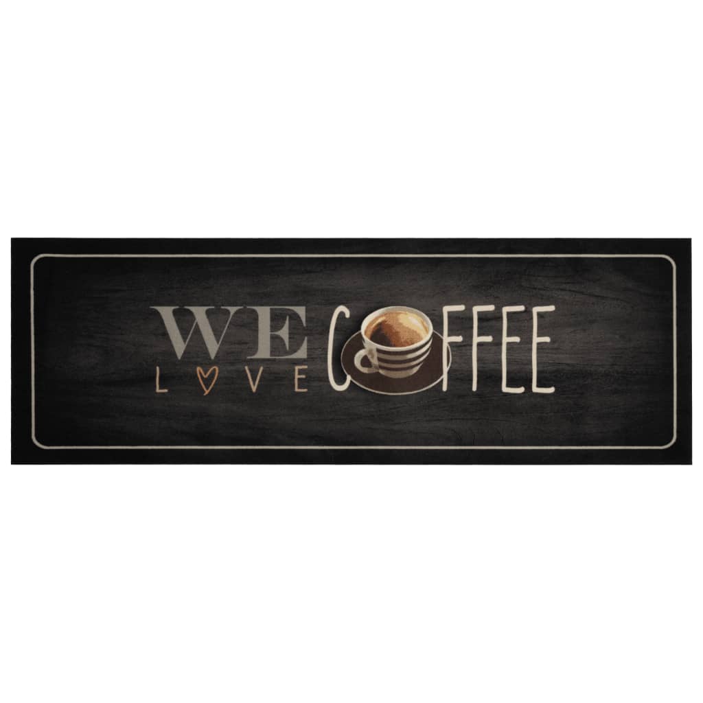 Tapis de cuisine lavable café 60x180 cm velours