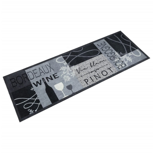 Tapis de cuisine lavable gris vin 60x180 cm velours