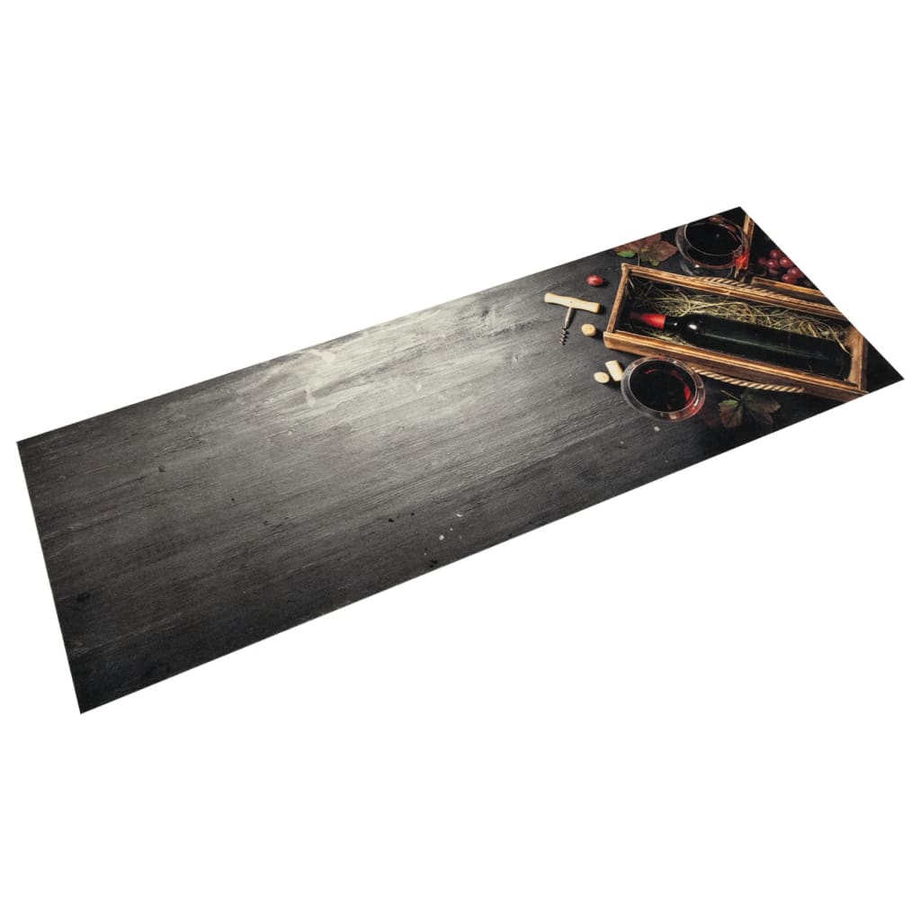 Tapis de cuisine lavable bouteille de vin 60x180 cm velours