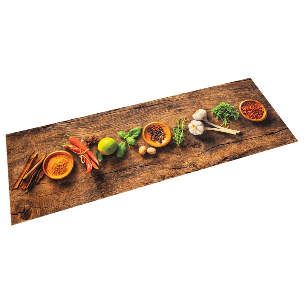 Tapis de cuisine lavable épices 45x150 cm velours