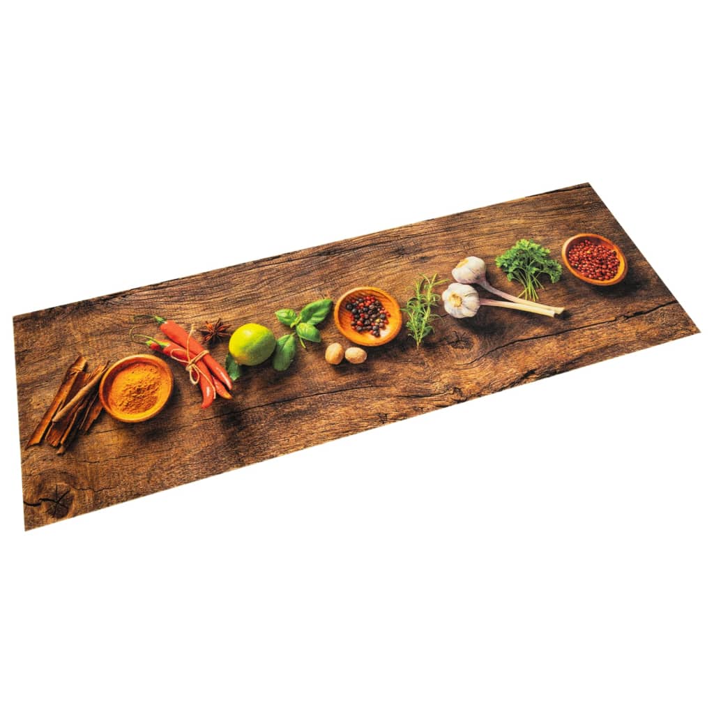 Tapis de cuisine lavable épices 60x300 cm velours