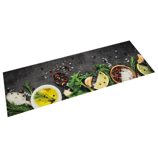 Tapis de cuisine lavable épices 45x150 cm velours