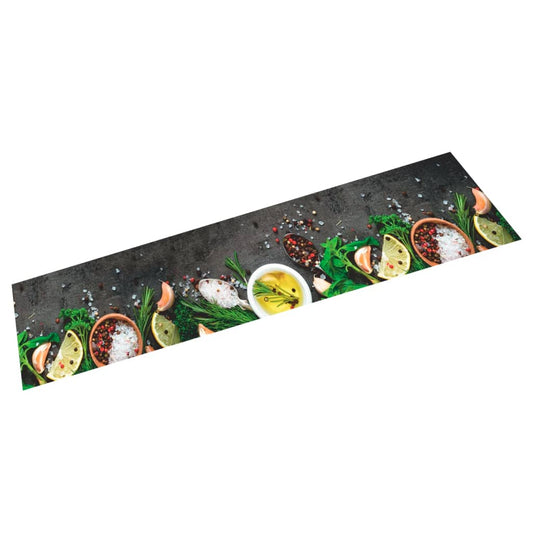 Tapis de cuisine lavable épices 60x300 cm velours