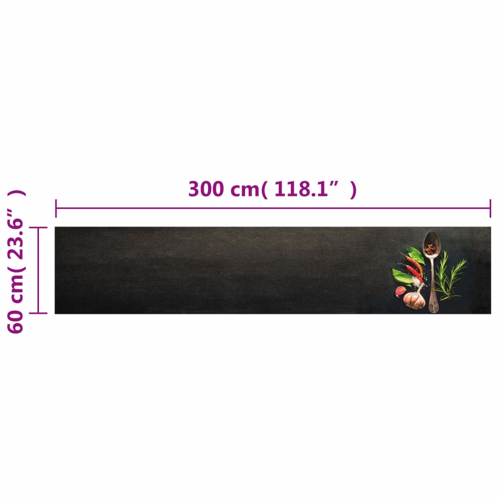 Tapis de cuisine lavable épices 60x300 cm velours