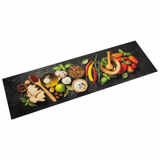 Tapis de cuisine lavable épices 45x150 cm velours