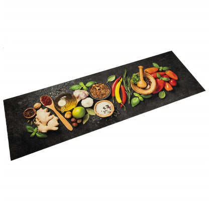Küchenteppich Waschbar Gewürze 60x180 cm Samt