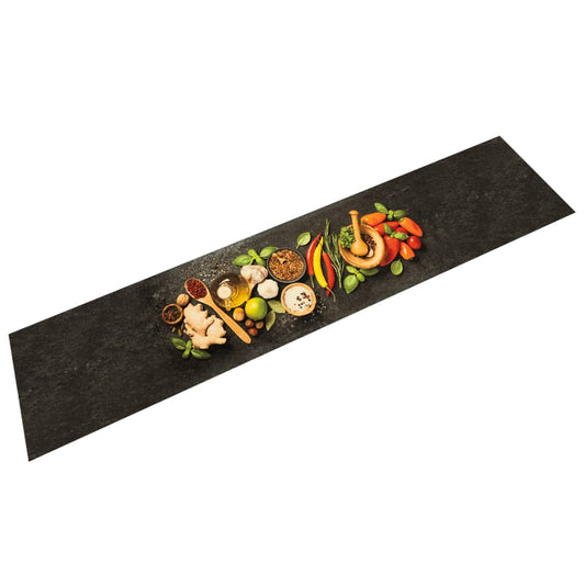 Tapis de cuisine lavable épices 60x300 cm velours