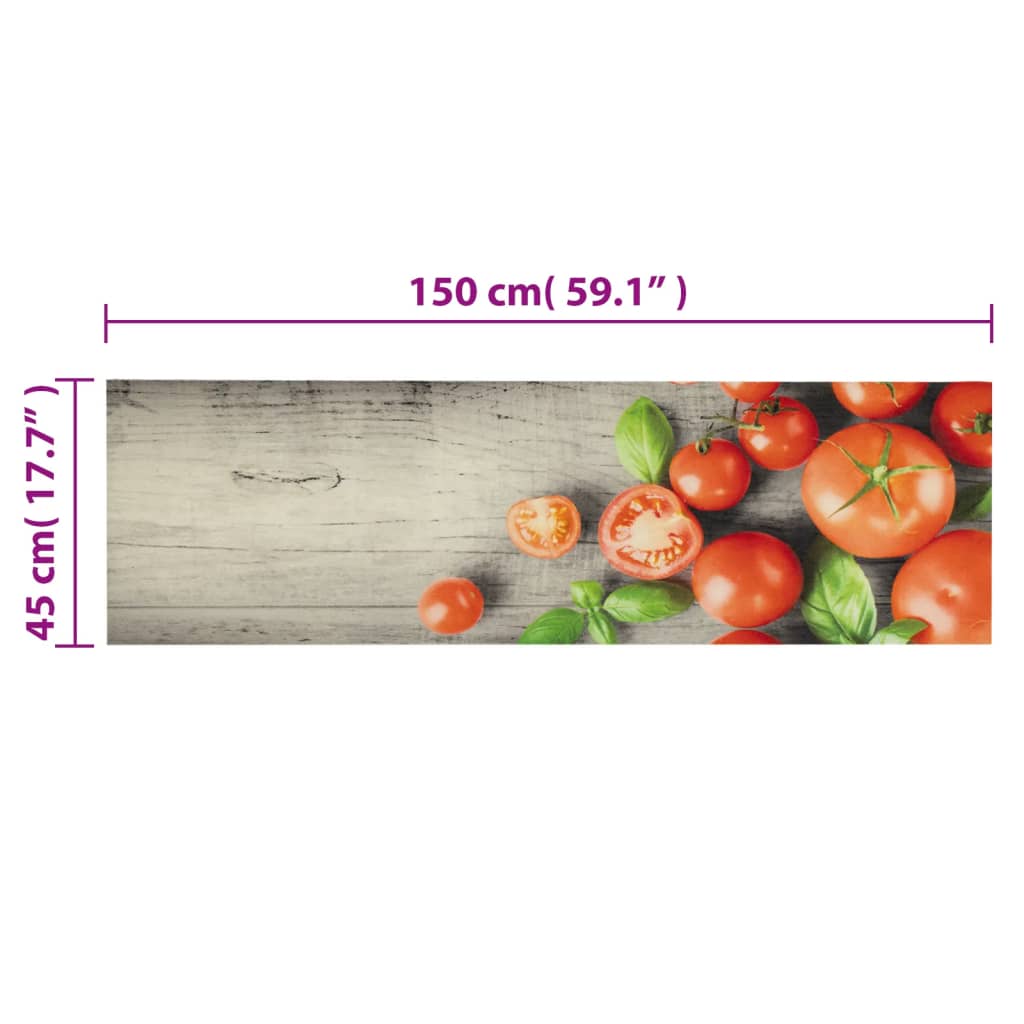 Tapis de cuisine lavable tomates 45x150 cm velours
