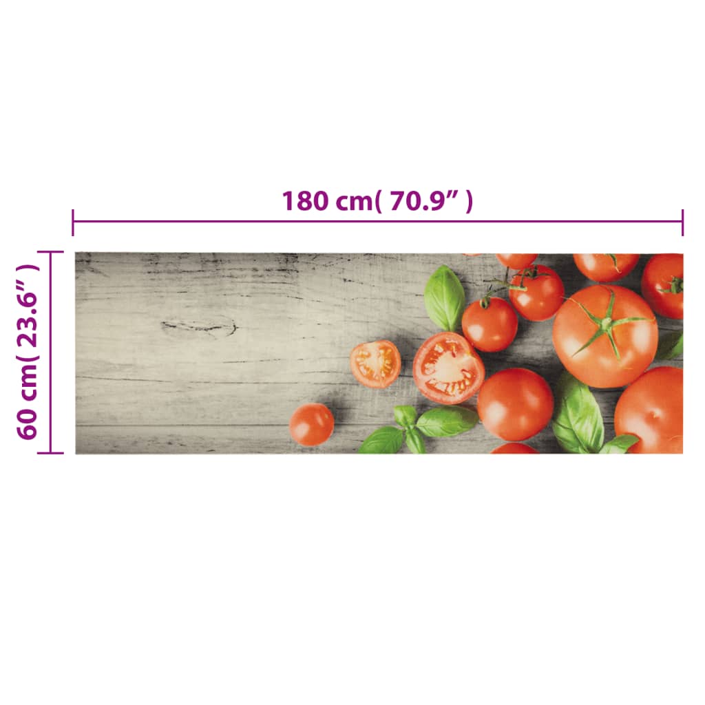 Tapis de cuisine lavable tomates 60x180 cm velours