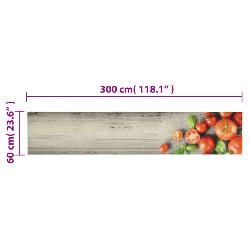 Tapis de cuisine lavable tomates 60x300 cm velours