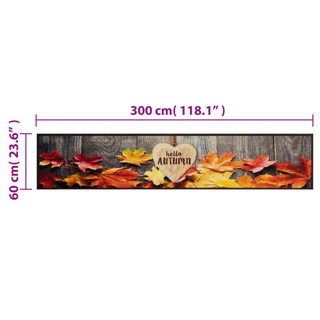 Tapis de cuisine lavable automne 60x300 cm velours