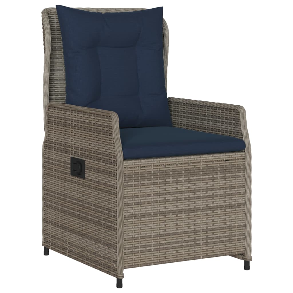 Liegende Gartenstühle 2 Stk. Grau Poly Rattan