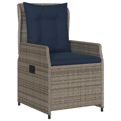 Liegende Gartenstühle 2 Stk. Grau Poly Rattan