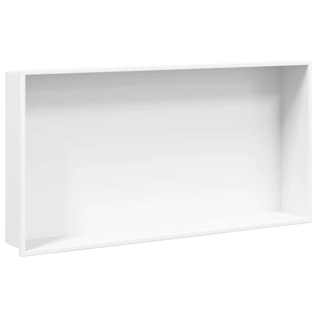 Duschnische Mattweiß 62x32x9 cm Edelstahl
