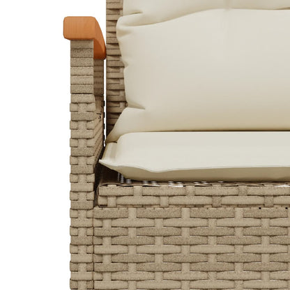 Gartenbank mit Kissen 116x62,5x74 cm Beige Poly Rattan
