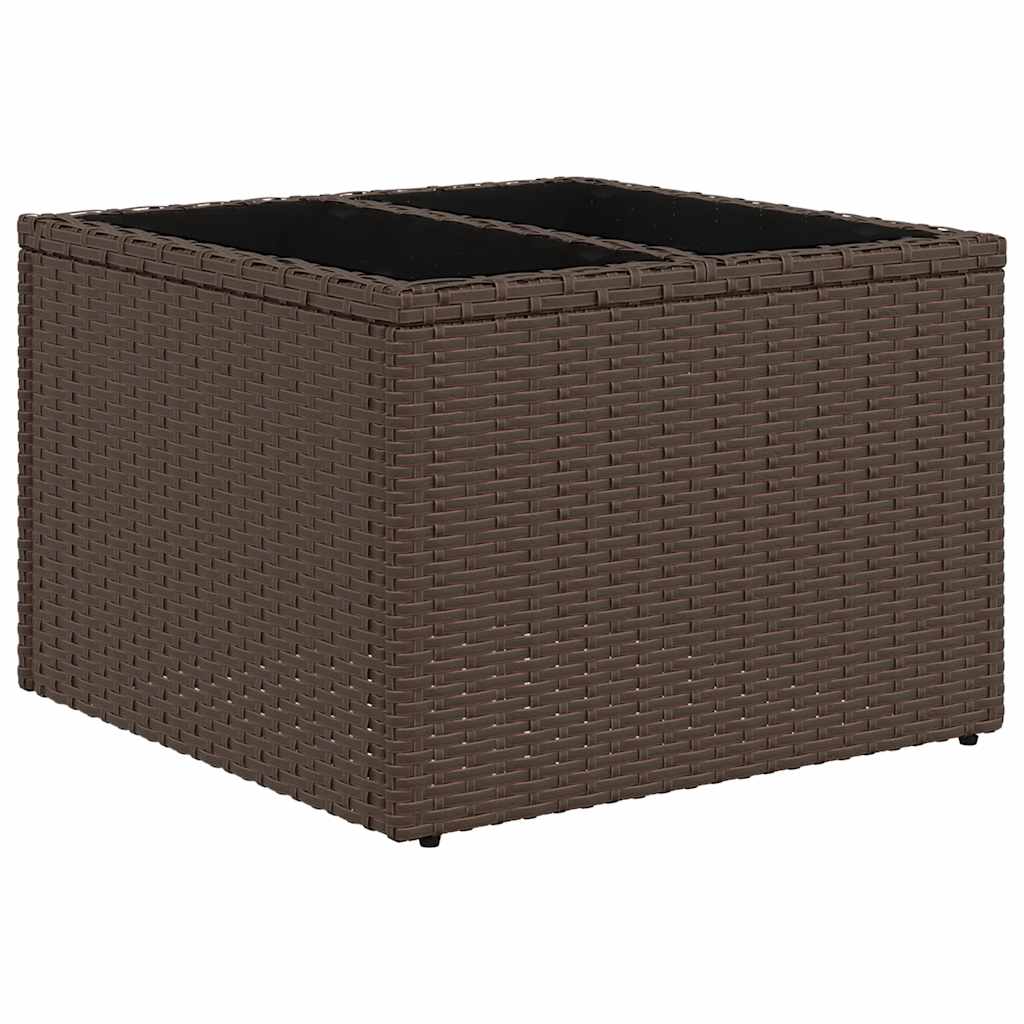 6-teiliges Gartensofa-Set mit Kissen, braun, Polyrattan