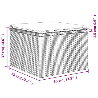 6-tlg. Garten-Sofagarnitur mit Kissen Schwarz Poly Rattan