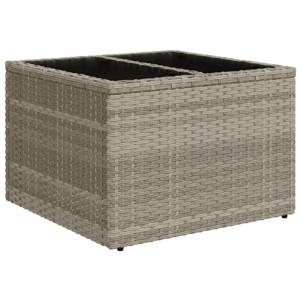 9-teiliges Gartensofa-Set mit Kissen, grau, Polyrattan