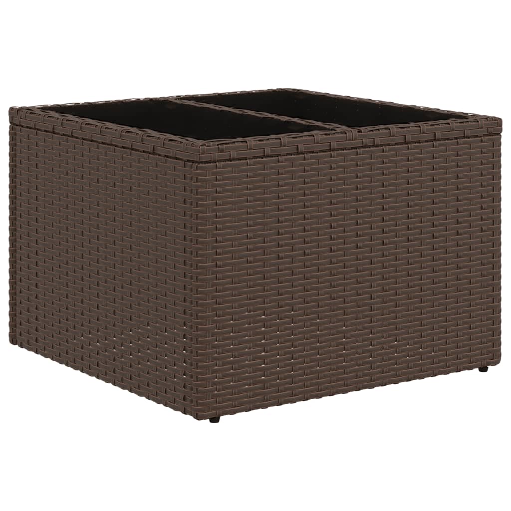 5-teiliges Gartensofa-Set mit Kissen, braun, Polyrattan