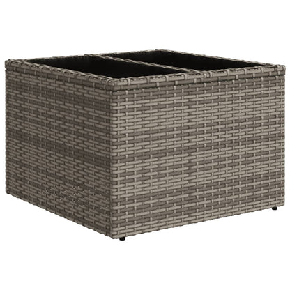 6-teiliges Gartensofa-Set mit Kissen, grau, Polyrattan
