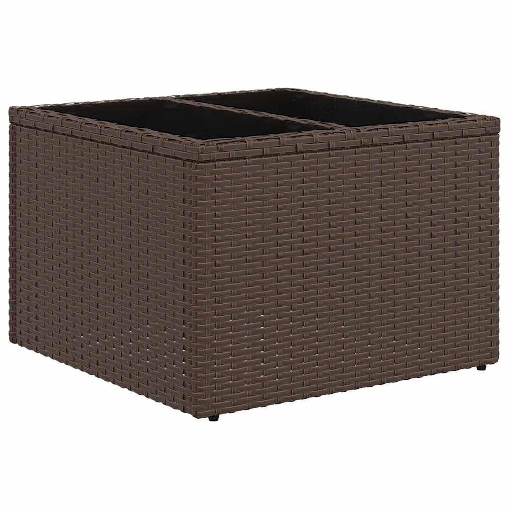 7-teiliges Gartensofa-Set mit Kissen, braun, Polyrattan