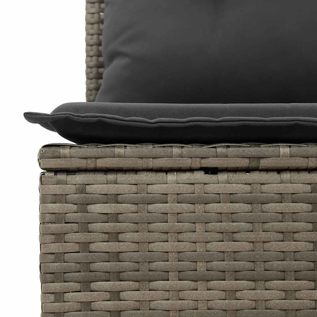6-tlg. Garten-Sofagarnitur mit Kissen Hellgrau Poly Rattan