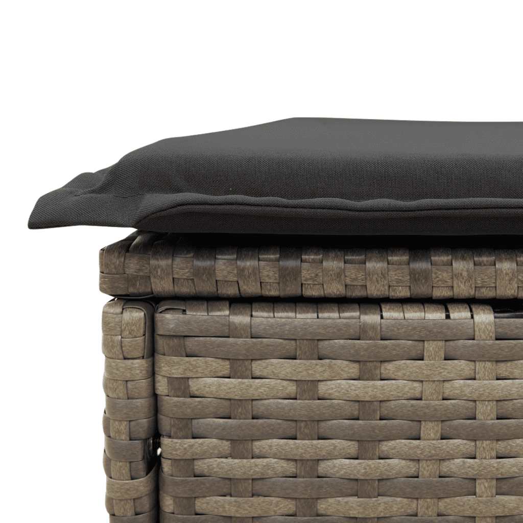 8-tlg. Garten-Sofagarnitur mit Kissen Grau Poly Rattan