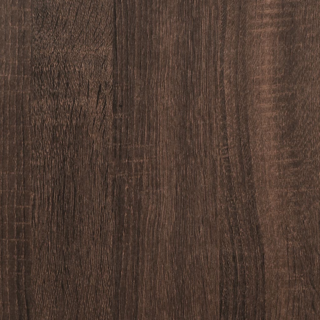 Cadre de lit aspect chêne marron 200x200 cm matière bois métal