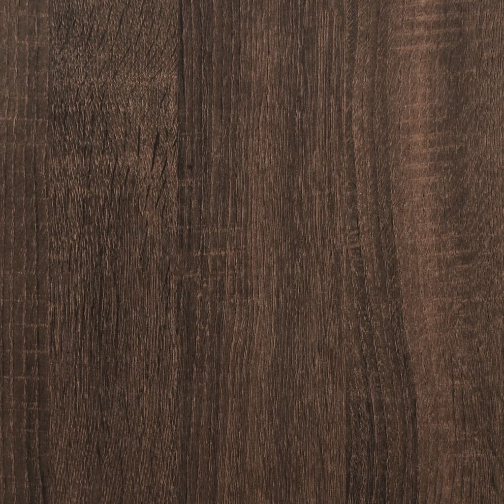 Cadre de lit aspect chêne marron 90x200 cm matière bois métal