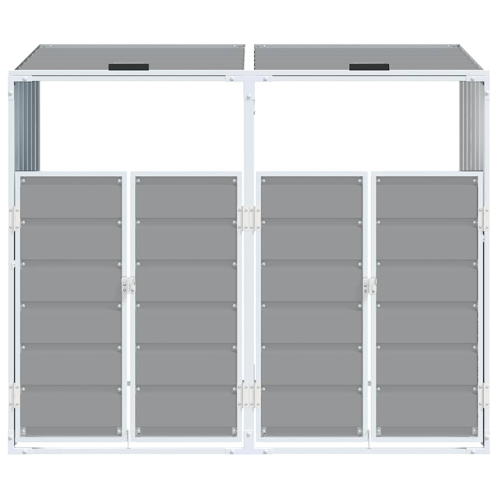 Mülltonnenbox für 2 Tonnen Grau 144x81x113 cm Stahl