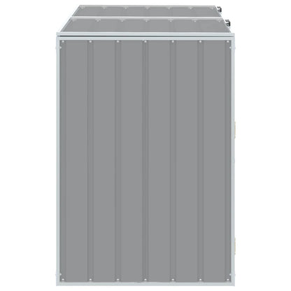 Mülltonnenbox für 2 Tonnen Grau 144x81x113 cm Stahl