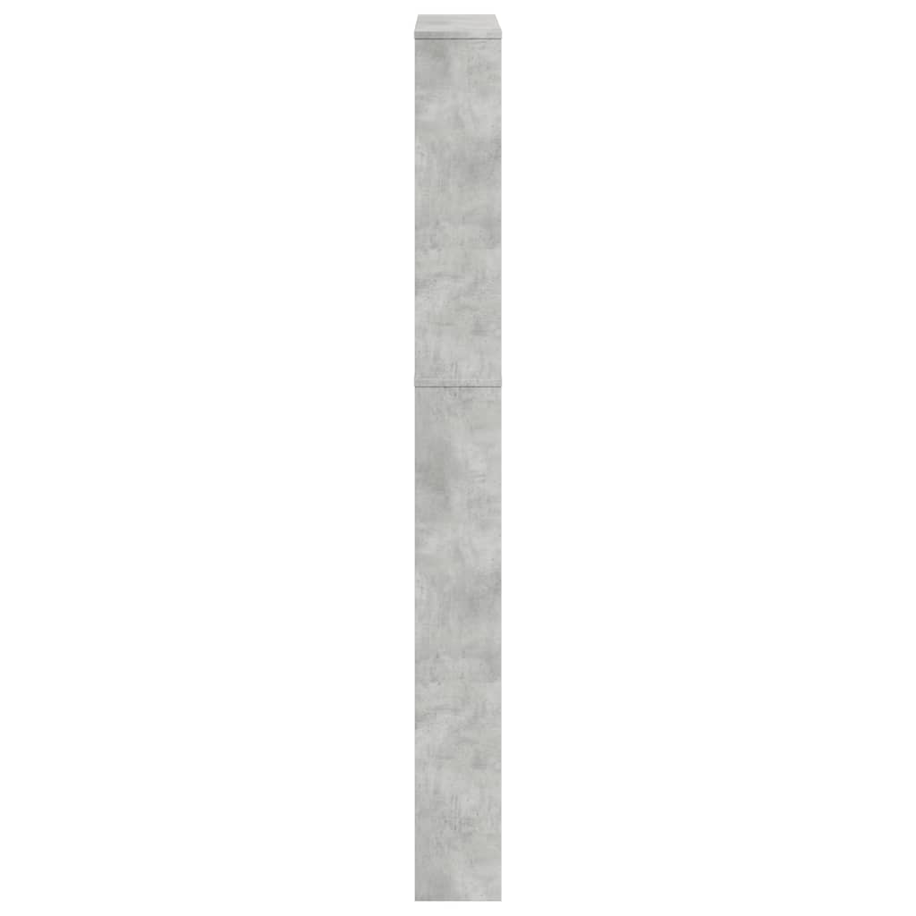 Schuhschrank mit Spiegel 5 Fächer Betongrau 63x17x169,5 cm