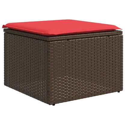 10-teiliges Gartensofa-Set mit Kissen, braun, Polyrattan