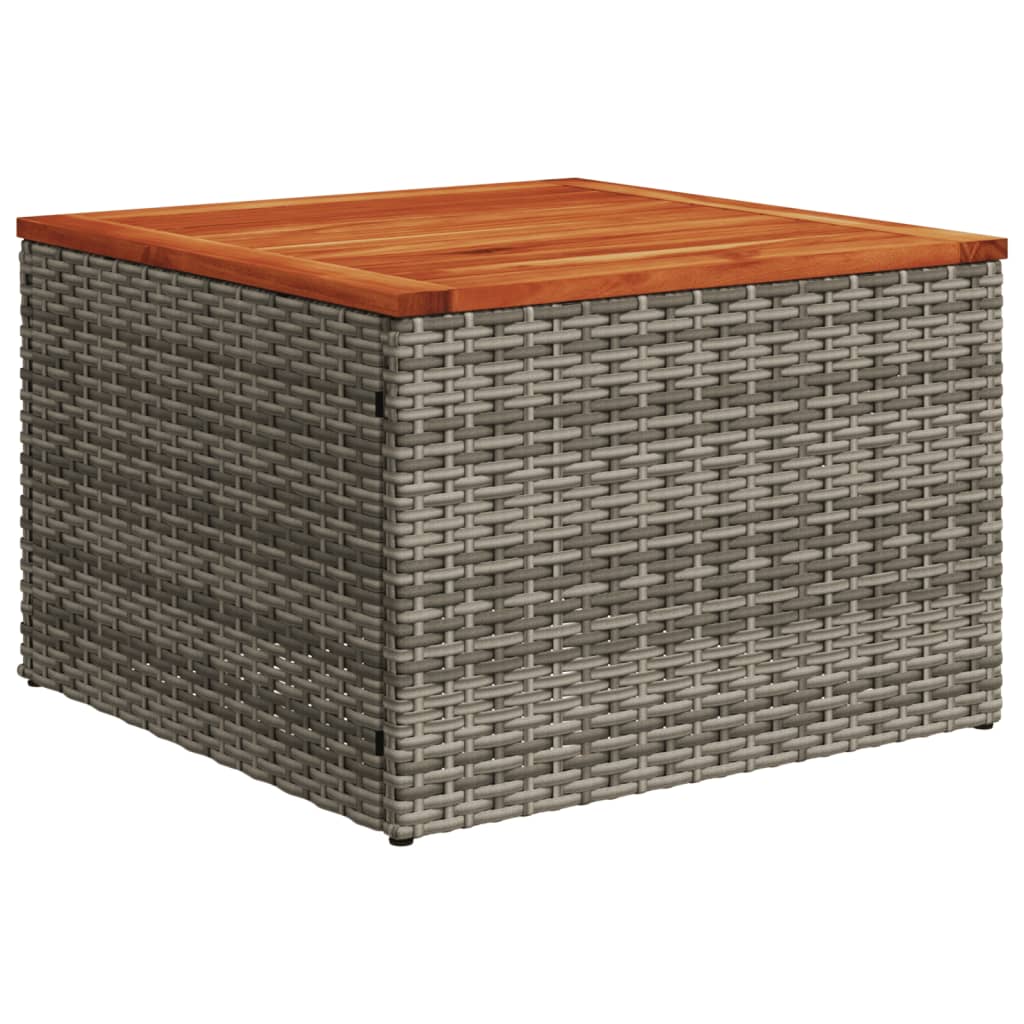 4-teiliges Gartensofa-Set mit Kissen, grau, Polyrattan