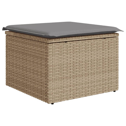 5-tlg. Garten-Sofagarnitur mit Kissen Beige-Mix Poly Rattan