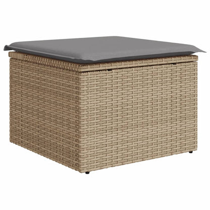 5-tlg. Garten-Sofagarnitur mit Kissen Beige-Mix Poly Rattan