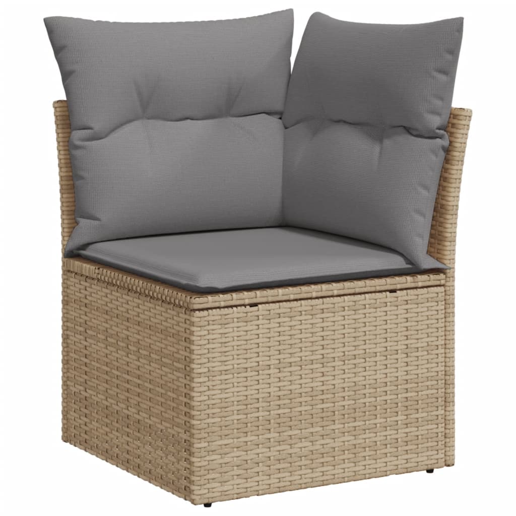 5-tlg. Garten-Sofagarnitur mit Kissen Beige-Mix Poly Rattan