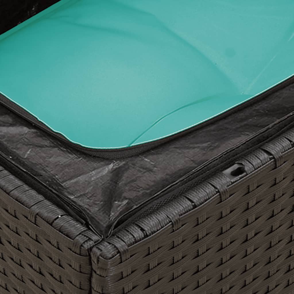 11-tlg. Garten-Sofagarnitur mit Kissen Schwarz Poly Rattan