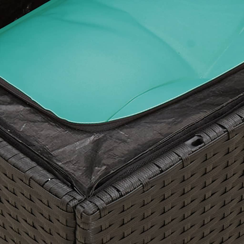 11-tlg. Garten-Sofagarnitur mit Kissen Schwarz Poly Rattan