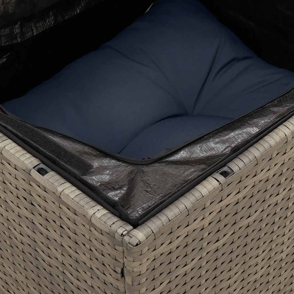 14-tlg. Garten-Sofagarnitur mit Kissen Grau Poly Rattan