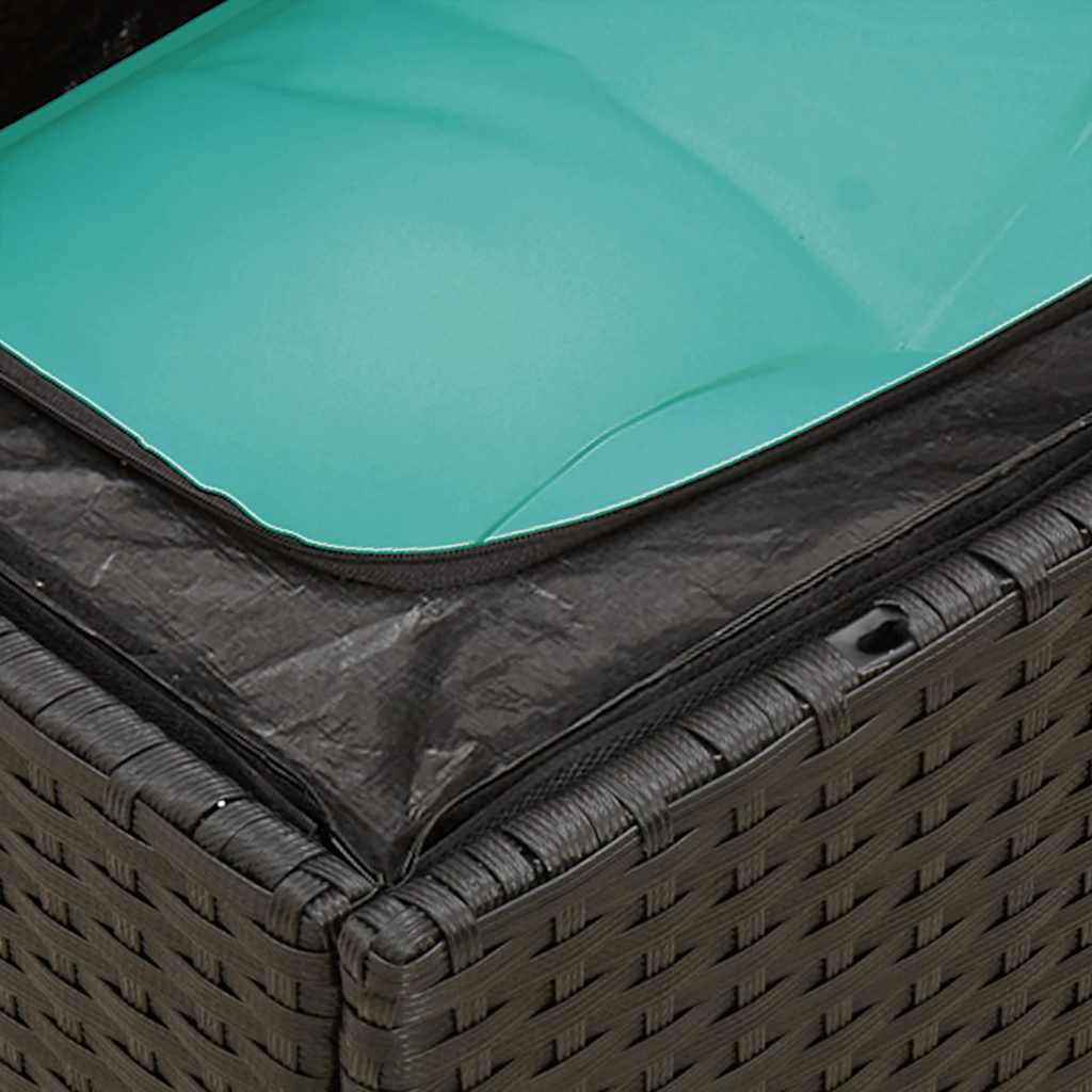 12-tlg. Garten-Sofagarnitur mit Kissen Schwarz Poly Rattan