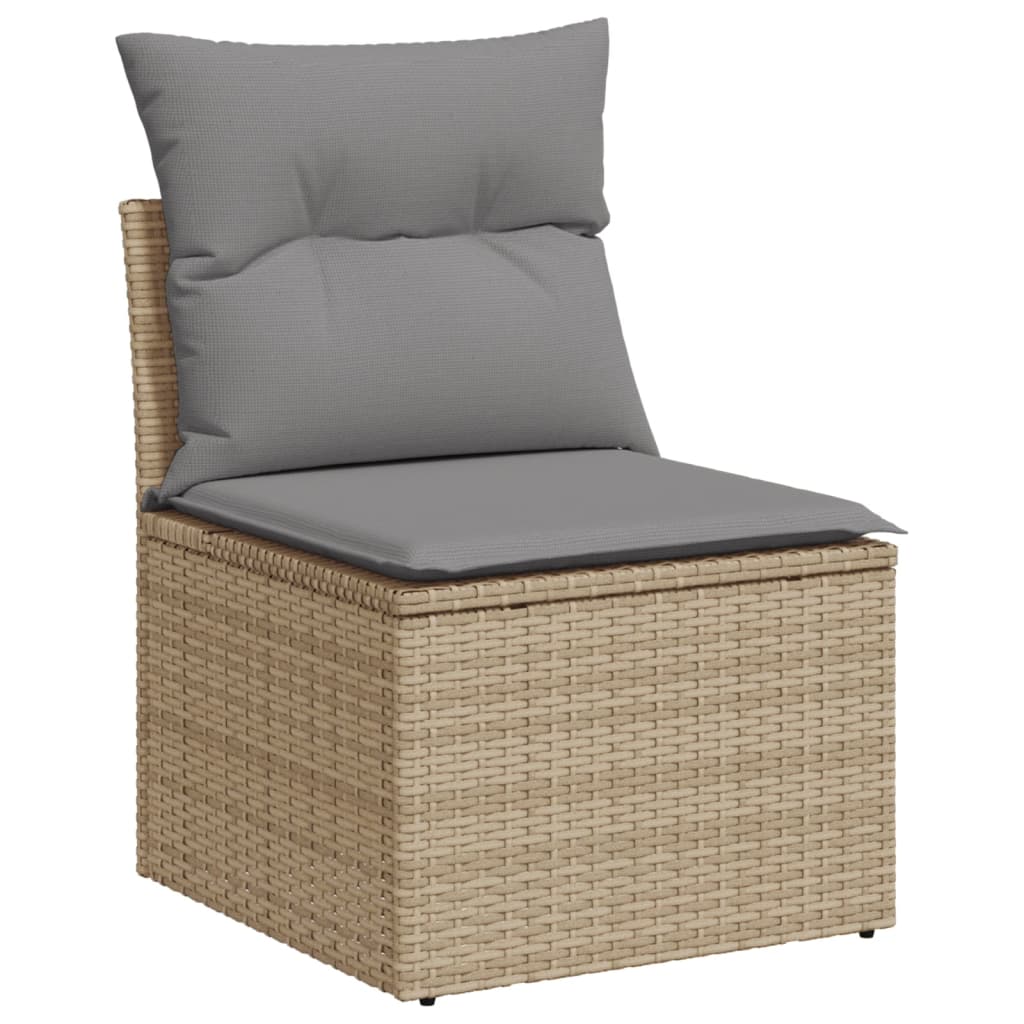 4-tlg. Garten-Sofagarnitur mit Kissen Beige-Mix Poly Rattan