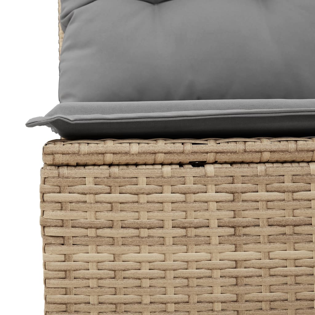4-tlg. Garten-Sofagarnitur mit Kissen Beige-Mix Poly Rattan