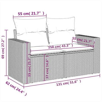 Patio Sofa Set 3-Sitzer Mischung aus Beige und Hellgrau