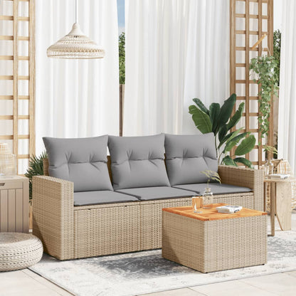 Patio Sofa Set 3-Sitzer Mischung aus Beige und Hellgrau